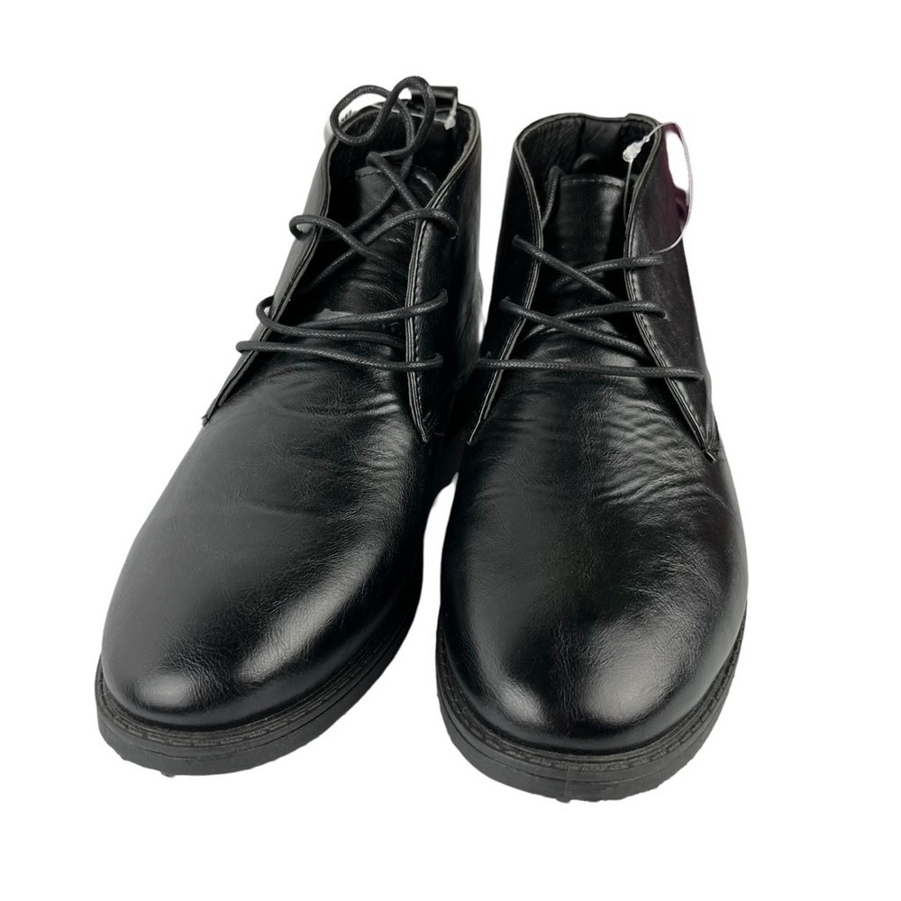 P&W New York Mens Chukka Boots 7080 Black Leather‎ Lace Up Pull Tab EUR 43 9